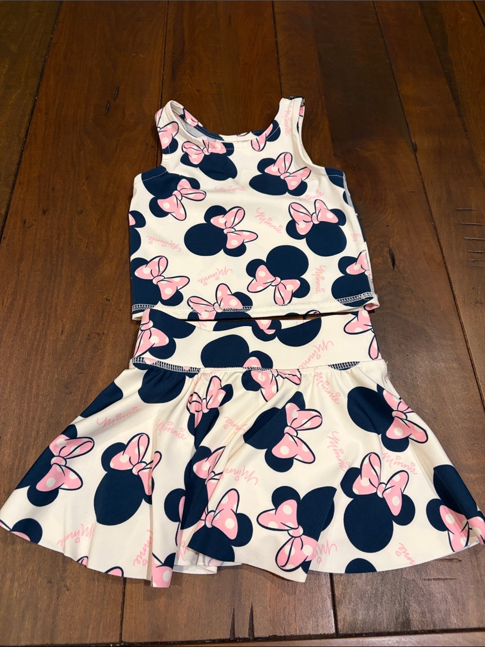 Disney White, Navy & Pink Minnie Mouse Skirt Set